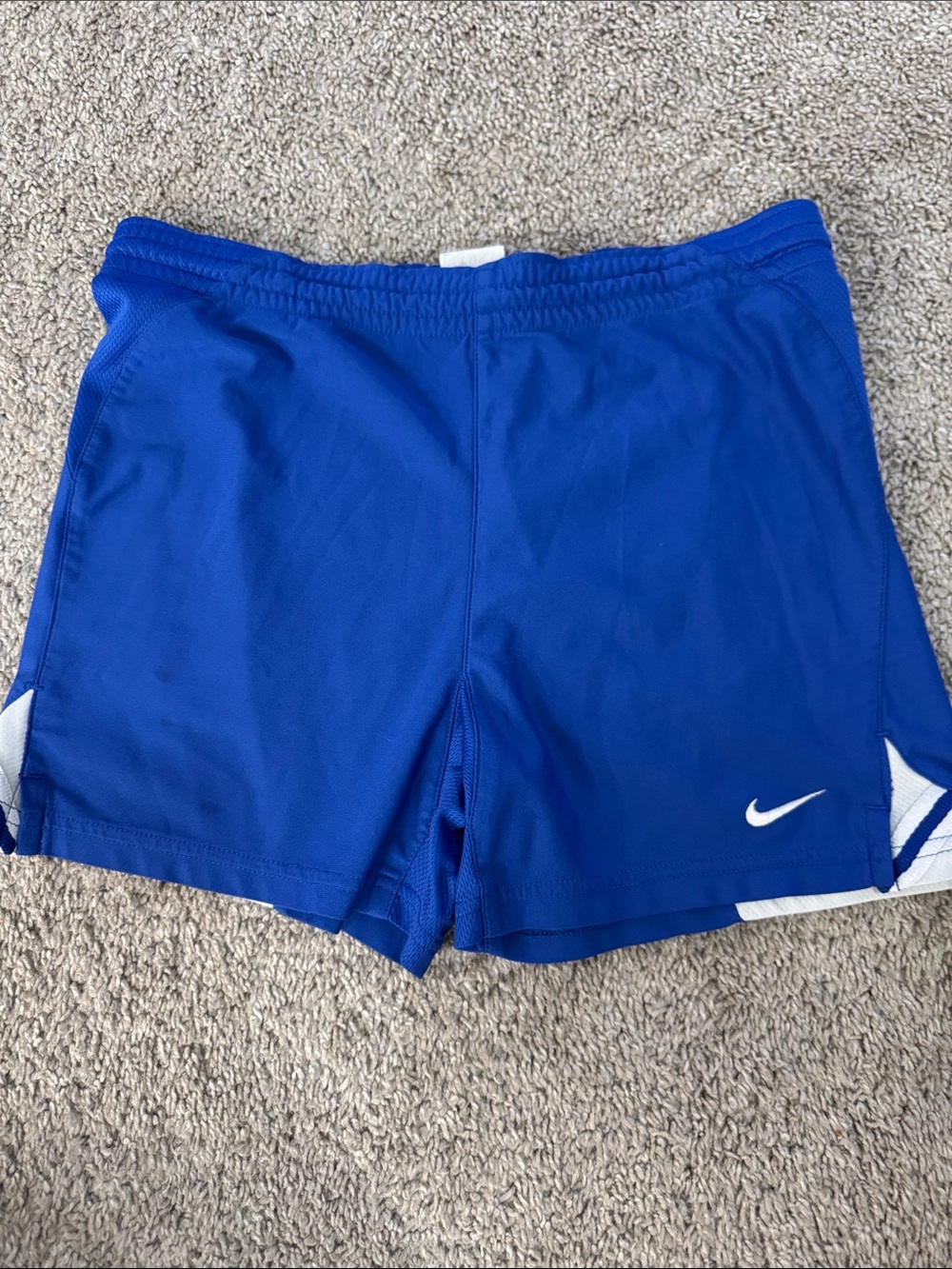Nike Men’s Blue Athletic Shorts with White Swoosh